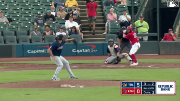 P.J. Higgins homers (1) on a line drive to left field. Jay Allen II scores. Leo Balcazar scores.