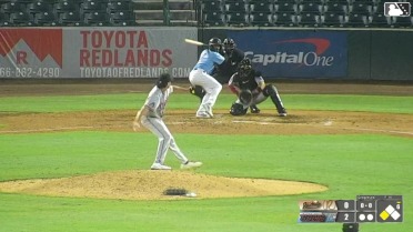Dervy Ventura doubles (12) on a line drive to left fielder Yerald Nin. Connor Dykstra scores.