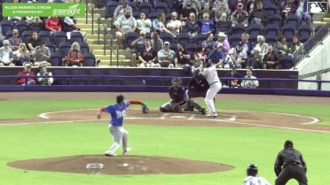 Yannic Walther reaches on a throwing error by pitcher Madinson Frias. Juan Ortuno scores. Luis Lameda to 3rd. Yannic Walther to 2nd.