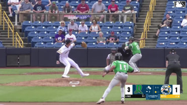 John Michael Faile grounds into a double play, third baseman Jeffrey Mercedes to second baseman Garrett Howe to first baseman Riley Nelson. Tyson Lewis out at 2nd. John Michael Faile out at 1st.