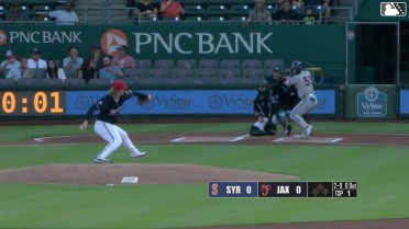 Nick Morabito homers (12) on a fly ball to left field.