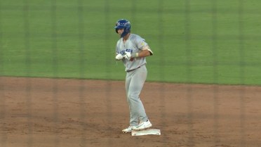 Bobby Boser lines RBI double for first pro hit