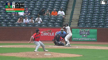 Easton Carmichael homers (13) on a fly ball to center field.