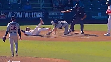 David Mershon steals home to tie the game