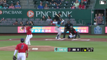 Cavan Biggio homers (1) on a fly ball to right field. Jack Winkler scores.