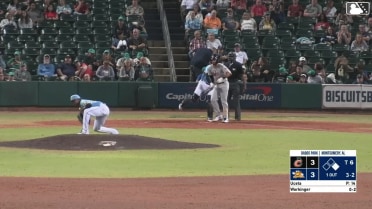 Ethan Workinger strikes out swinging and Jordan Groshans caught stealing 2nd, catcher Kenny Piper to second baseman Mac Horvath to catcher Kenny Piper.
