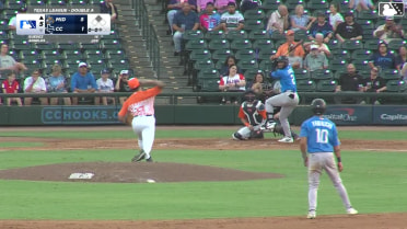 Euribiel Angeles singles on a line drive to right fielder Tyler Whitaker. Casey Yamauchi scores.