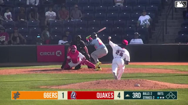 Cesar Quintas singles on a line drive to left fielder Victor Rodriguez. Ricardo Cova scores. Grant Jay scores. Cesar Quintas to 2nd. Missed catch error by left fielder Victor Rodriguez.