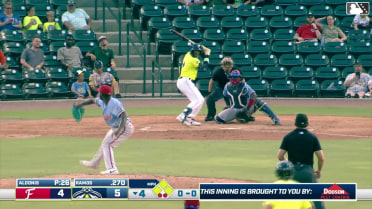 Henry Ramos singles on a ground ball to left fielder Nick Peoples. Roni Cabrera scores. Sean Gamble scores. JC Vanek to 2nd.
