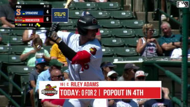 Riley Adams singles on a line drive to center fielder Nick Morabito. Andrew Pinckney scores. Joey Wiemer to 3rd.