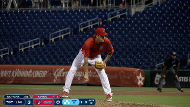Aaron Combs fans three in one inning