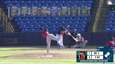 Nolan Schubart singles on a ground ball to right fielder Eduardo Quintero. Dean Curley scores. Aaron Walton to 3rd.