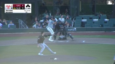 River Cats challenged (pitch result), call on the field was confirmed: Niko Kavadas walks. Denzer Guzman scores. Trey Mancini to 3rd. Chris Taylor to 2nd.