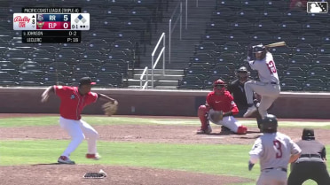 Cooper Johnson singles on a fly ball to center fielder Carlos Rodríguez. Diego Castillo scores.