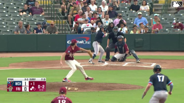 Garrett Spain out on a sacrifice fly to left fielder Marcus Lee Sang. Caden Kendle scores. Brandon Winokur to 3rd.