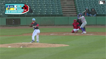 Kevin Villavicencio homers (1) on a fly ball to left field.