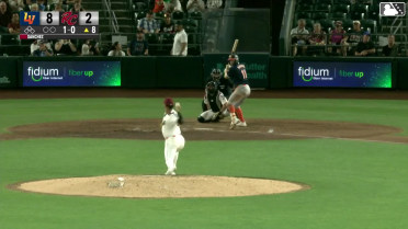 Brett Harris homers (5) on a fly ball to left center field.