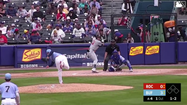 Leandro Pineda homers (11) on a fly ball to center field.