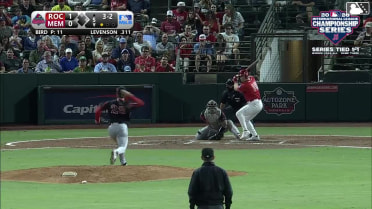 Zach Levenson homers (2) on a fly ball to left center field.