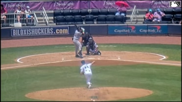 Patrick Clohisy homers (1) on a fly ball to center field.