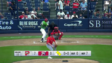 Alex Binelas singles on a fly ball to center fielder Miguel Bleis. Caleb Ricketts scores. Raylin Heredia to 3rd.