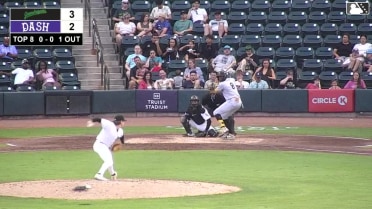 Yordany De Los Santos homers (11) on a fly ball to left center field.
