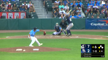 DJ Gladney singles on a line drive to left fielder Jackson Hornung. Jace Avina scores.