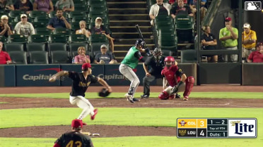 Kyle Manzardo strikes out swinging and Kahlil Watson caught stealing 2nd, catcher P.J. Higgins to shortstop Orlando Arcia to first baseman Michael Chavis to catcher P.J. Higgins.