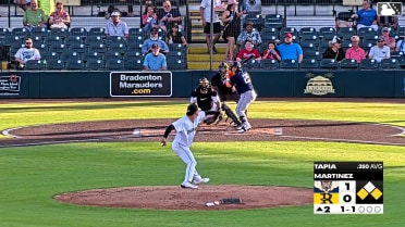 Sergio Tapia out on a sacrifice fly to left fielder Eddie King Jr. Beau Ankeney scores.
