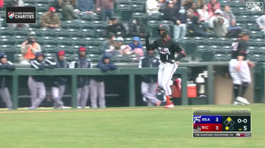 Luis Matos hits a two-run homer, his 1st in Double-A 