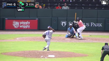 Keshawn Ogans out on a sacrifice fly to right fielder Dillon Lewis. Drew Compton scores.