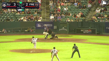 Cristian Arguelles doubles (9) on a fly ball to left fielder Oliver Tejada. Ashly Andujar scores.