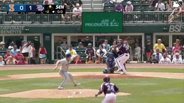 Carter Kieboom doubles (13) on a sharp line drive to left fielder Cristian Pache. Paul McIntosh scores.