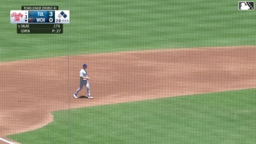 Jose Salas singles on a line drive to center fielder Kendall George. Poncho Ruiz scores. Harry Genth to 2nd.