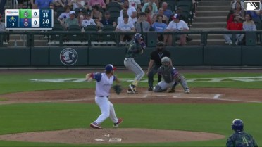 Andy Perez homers (4) on a fly ball to left center field. GJ Hill scores.