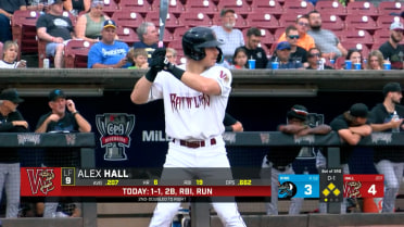 Alex Hall clubs two homers and drives in nine runs 