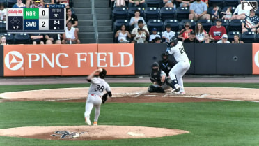 Abrahan Gutierrez homers (1) on a line drive to left field.