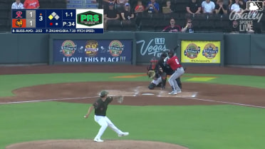 Ryan Bliss doubles (20) on a ground ball to left fielder Jared Dickey. Jhonny Pereda scores.