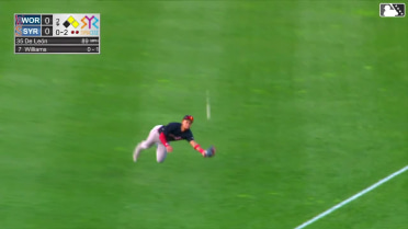 Kristian Campbell dives to make a catch