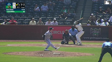 Lonnie White Jr. out on a sacrifice fly to left fielder Chase Call. Wyatt Sanford scores.