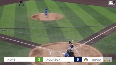 Trent Youngblood singles on a line drive to center fielder Jonny Farmelo. Modeifi Marte scores.