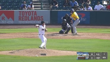 Easton Shelton homers (10) on a fly ball to left field.