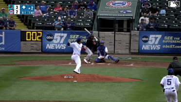 Starlyn Caba flies into a double play, left fielder Leonel Espinoza to third baseman Matt Halbach. Jesus Hernandez out at 3rd.