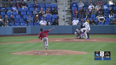 Jose D. Hernandez homers (1) on a fly ball to left field.