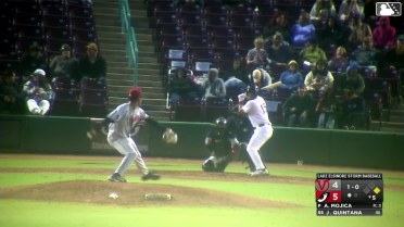 Victor Duarte homers (1) on a fly ball to right center field. Jorge Quintana scores.