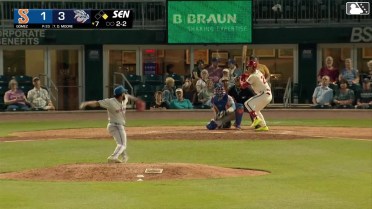 Dylan Moore strikes out swinging and Christian Cairo caught stealing 2nd, catcher Hayden Senger to second baseman Grae Kessinger to catcher Hayden Senger.