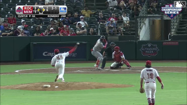 Maxwell Romero Jr. out on a sacrifice fly to left fielder Zach Levenson. Andrew Pinckney scores.