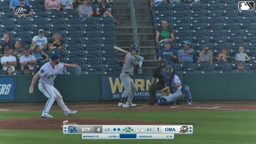 Cody Morissette homers (13) on a fly ball to right field.