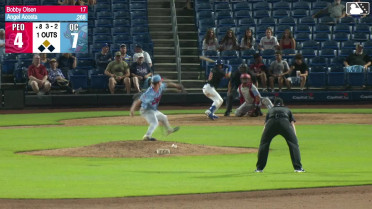 Angel Acosta singles on a line drive to center fielder Ian Petrutz. Erick Torres scores.