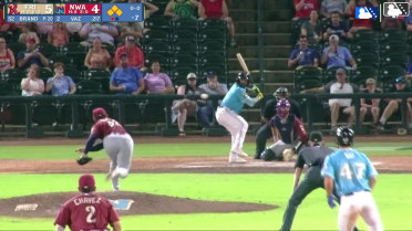 Javier Vaz doubles (7) on a line drive to center fielder Dylan Dreiling. Angel Acosta scores. Hyungchan Um scores. Luke Pelzer scores. Javier Vaz out at 3rd on the throw, center fielder Dylan Dreiling to shortstop Frainyer Chavez to third baseman Rafe Perich.
